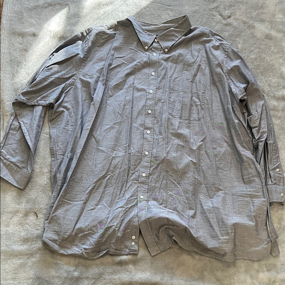 Harbor Bay Light Gray Casual Button-Down Shirt